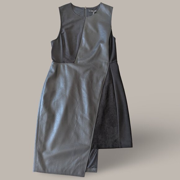BCBG MaxAzria Midi Leather Dress - NWT - Size Large - Picture 1 of 10